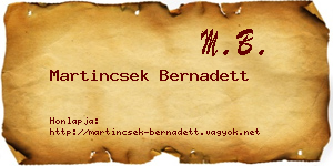 Martincsek Bernadett névjegykártya